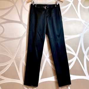 GUCCI Women’s Black Canvas Pants with Gold Horsebit Buckle